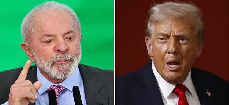El presidente de Brasil, Inacio Lula da Silva (i) y el mandatario de EE.UU., Donald Trump. 