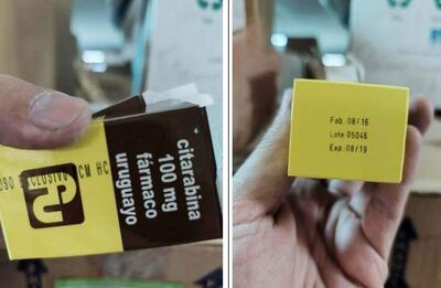 Fármacos con sello de uso exclusivo del Hospital de Clínicas y donados por el Ministerio de Salud.
