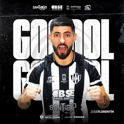 José Florentín debutó con un gol en Central Córdoba.