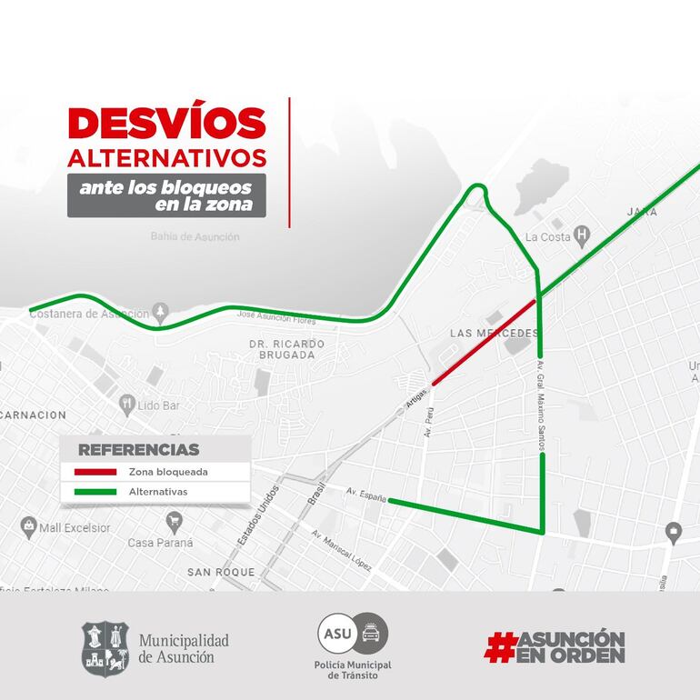 Artigas bloqueo Asunción desvío PMT