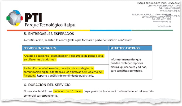 El pliego requirió el análisis, segmentación y desarrollo de la pauta digital en varias páginas, además de exigir “proteger” información y crear estrategias.