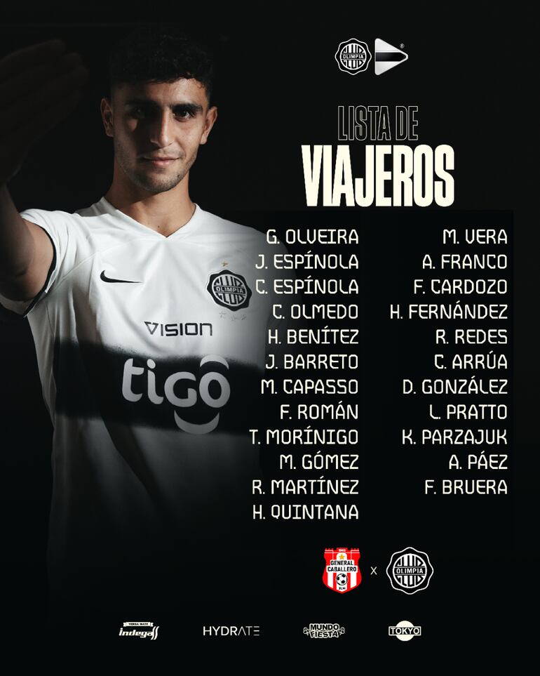La lista de viajeros de Olimpia.