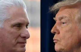 El presidente de Cuba, Miguel Díaz-Canel (i) y el mandatario de Estados Unidos, Donald Trump.