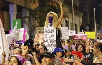 Marcha 8M, en el marco del Día Internacional de la Mujer en el 2025, en Asunción.