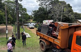 Tareas de evacuaciones se lleva adelante en Panchito López.