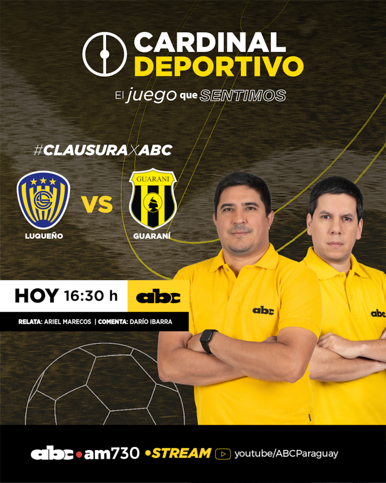 Sportivo Luqueño vs. Guaraní, por ABC Cardinal y ABC Paraguay en Yiutube.