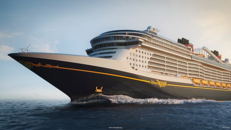 Tras el buque gemelo "Disney Wish", botado en 2022, Disney Cruise Line va a lanzar a los océanos del mundo el "Disney Treasure", el próximo buque con propulsión a GNL de su llamada clase Tritón.