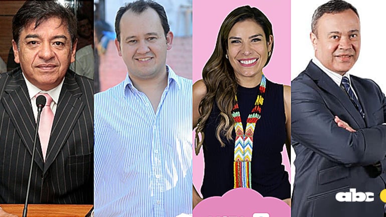 Augusto Wagner, Félix Manuel Ayala, Fiorella Forestieri y Humberto Blasco, cuatro de los cinco concejales electos por el PLRA, para ocupar una banca en la Junta Municipal de Asunción.