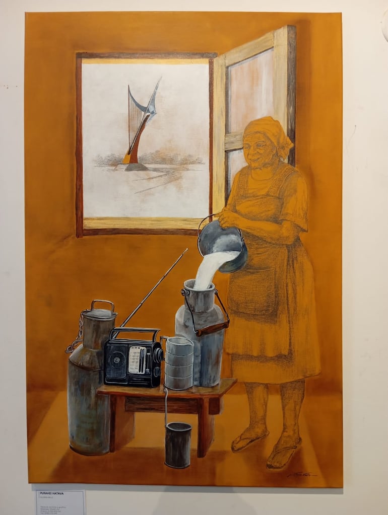 Una obra de la artista Gloria Valle que integra la muestra en el CCR Cabildo.