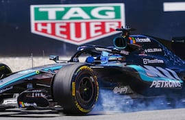 El inglés George Russell (Mercedes) destacó en la FP3 del GP de España.