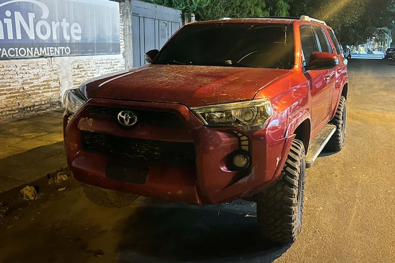 La camioneta Toyota Runner utilizada por los supuestos miembros del "escuadrón de la muerte".