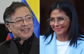 El presidente colombiano Gustavo Petro y la presidenta encargada venezolana Delcy Rodríguez.