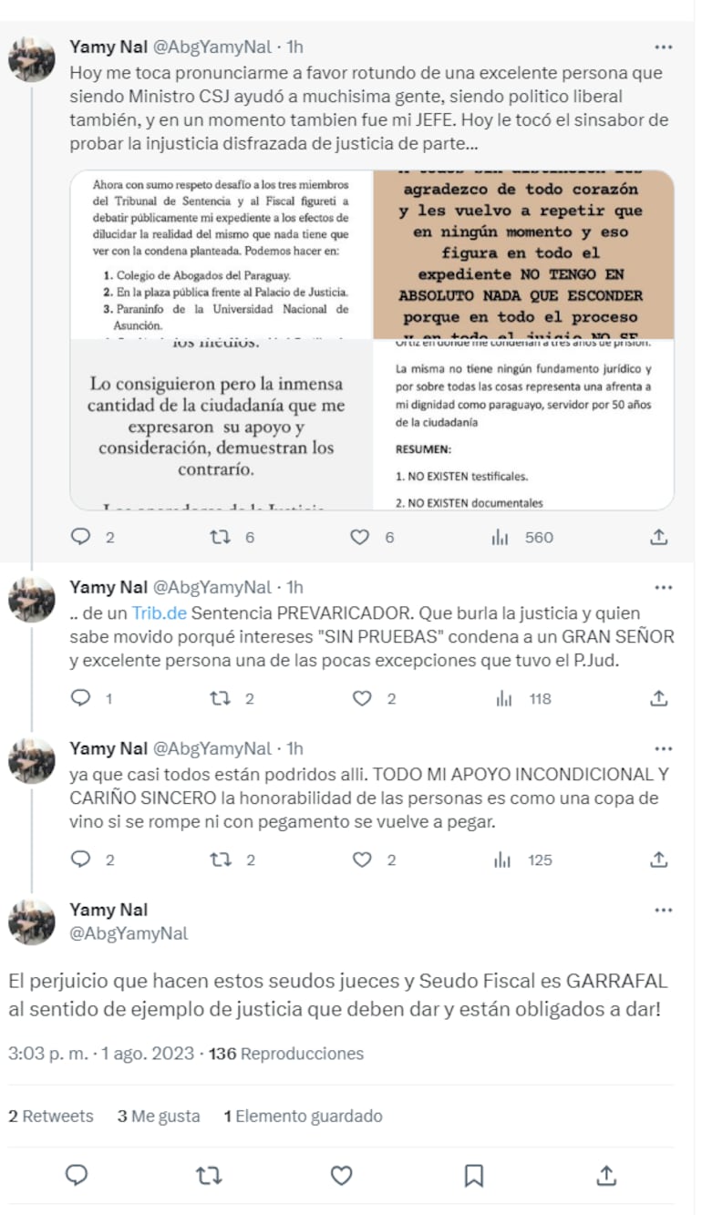 Postura de la senadora Yami Nal en defensa de Óscar Bajac tras condena.