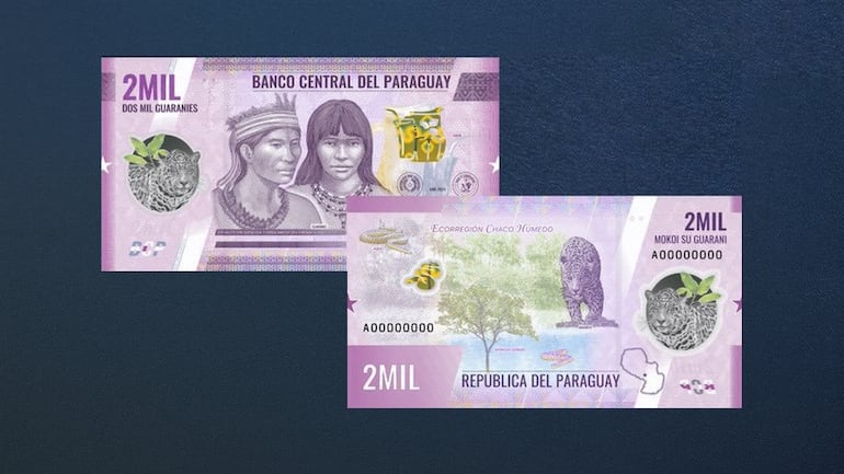 Nuevos billetes del guaraní. 2 mil guaraníes.