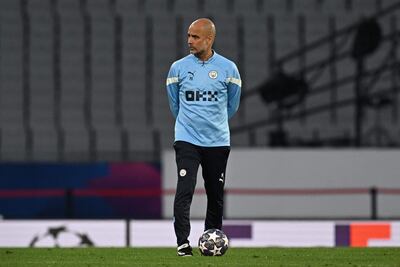 El entrenador catalán Pep Guardiola del Manchester City en la última sesión del equipo, en el estadio Olímpico Ataturk, en Estambul, antes de la final de la Champions League 2023.