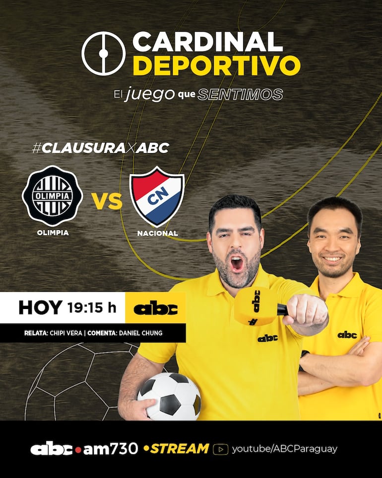 Olimpia vs. Nacional, por ABC Cardinal y ABC Paraguay en Youtube.