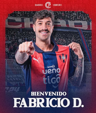 Con esta imagen, Cerro Porteño hizo oficial la incorporación del polivalente futbolista uruguayo, Fabricio Domínguez Huertas.