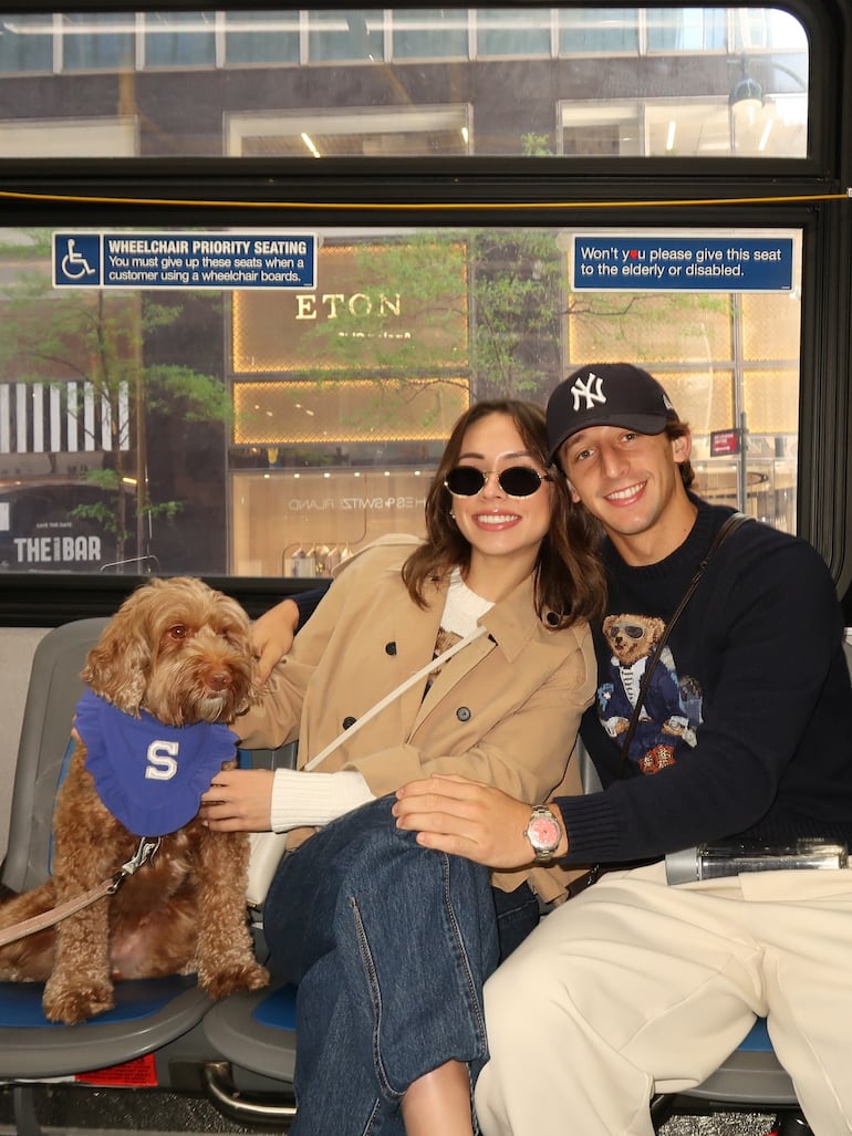 Tierna postal de Matías Galarza y Jessica Marecos durante la fugaz visita de la parejita a Nueva York. (Instagram/Jessica Marecos)