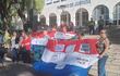 Protesta mafia de los pagarés frente al Palacio de Justicia del pasado 27 de enero.