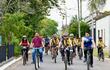 Ciclistas de la ciudad de Resistencia provincia del Chaco (Argentina) y de la ciudad de Corrientes también de Argentina, se encuentran de paseo en la ciudad de Pilar.