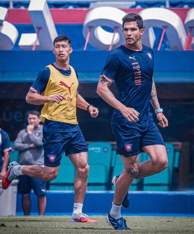 Luis Antonio Amarilla (derecha, 30 años), autor del gol de Cerro Porteño.