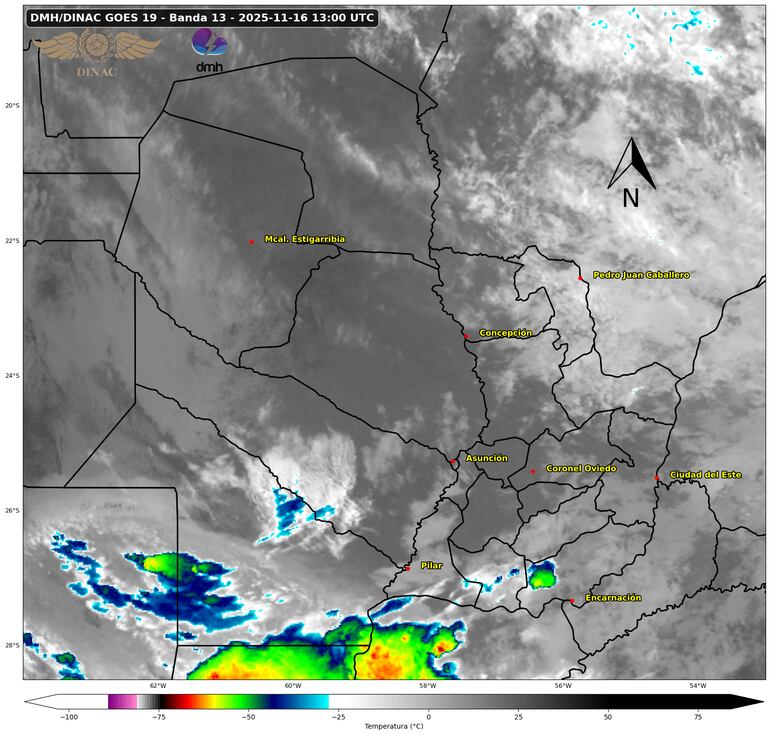 Núcleos de tormenta se desarrollan sobre el país.