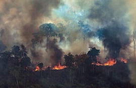 Arde la Amazonia. Candeiras do Jamari  (Brasil), domingo 25 de agosto del 2019.