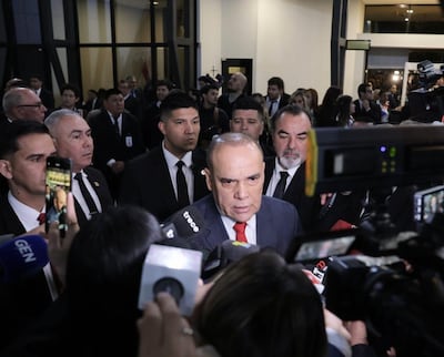 El senador cartista Basilio "Bachi" Núñez, tras el informe de gestión del presidente Peña ante el Congreso.