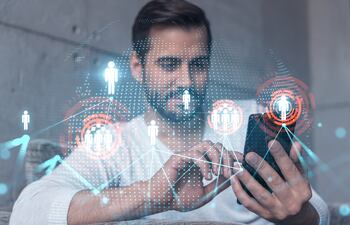 Concepto de redes sociales.