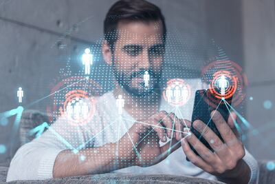 Concepto de redes sociales.