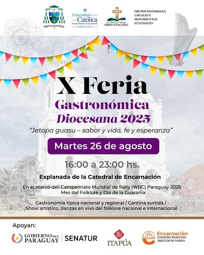 Mundial de Rally: realizarán Feria Gastronómica Diocesana en Encarnación