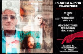 Poetas Montserrat Álvarez, Léonce W. Lupette y Gregorio Gómez Centurión en Lenguas de la Poesía Paraguayensis