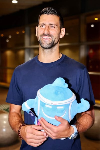 Novak Djokovic, a su llegada a Pekín.