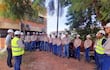 Fotografía de funcionarios de la ANDE en Caacupé.