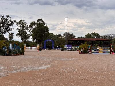 Lo que mostraba este martes la pista de geotextil del Club Hípico Paraguayo. Hoy empezarán las justas sudamericanas.