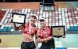 Las paraguayas Michelle Valiente y Giuliana Poletti, campeonas de la cuarta etapa del Circuito Sudamericano de vóley playa.