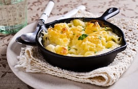 Mac and cheese o macarrones con queso.