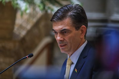 El presidente de Bolivia, Rodrigo Paz, habla durante la juramentación de su gabinete Gobierno.