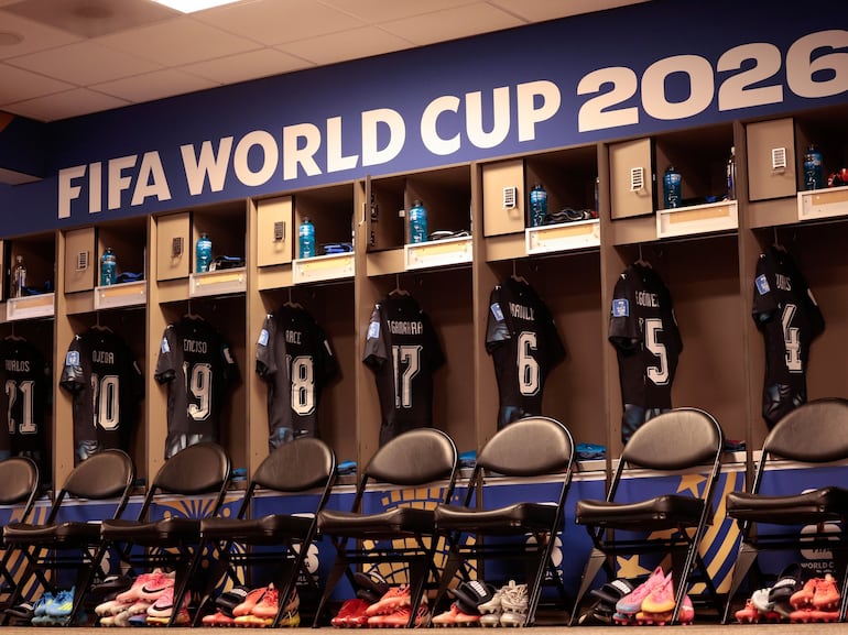 Vestuario de Paraguay en el Levi's Stadium en Santa Clara, en la previa a lo que será el duelo ente Turquía, por la segunda ronda del Grupo D del Mundial 2026.