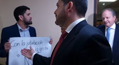 Fernandez valdovinos, Raúl Latorre en la Bancada de Honor Colorado.