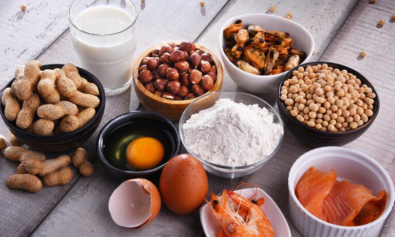 Concepto de alergias alimentarias.