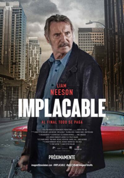 Póster de Implacable con Liam Neeson.