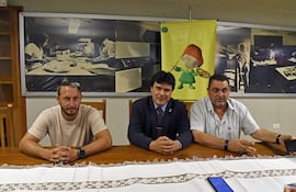 Cristian Rodas, abg. Sebastián Fleitas y Pedro Pastore, voluntario, asesor jurídico y director de la Fundación Remar en Paraguay, rechazan la versión de supuesta trata de personas con fines de explotacion laboral.