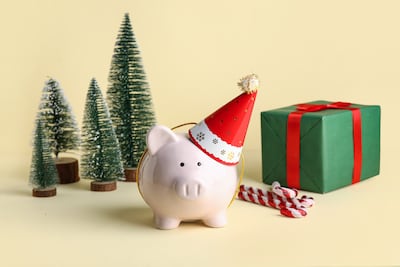 Concepto de finanzas y Navidad.