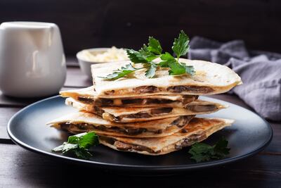 Quesadilla con champiñones.
