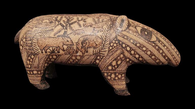 Una de las obras que formó parte de la muestra "Brewi" en el Centro Cultural del Lago.