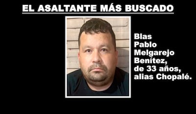 Blas Pablo Melgarejo Benítez, alias Chopalé, el asaltante más buscado del Paraguay.