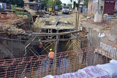 Vista de la zona de obras en la avenida Eusebio Ayala, el pasado 4 de noviembre.