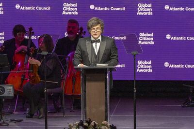 El presidente de Argentina, Javier Milei, habla durante la ceremonia de premiación Global Citizen este miércoles, en Nueva York (Estados Unidos).