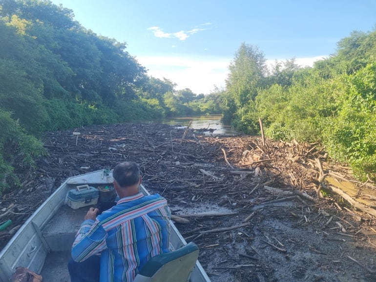 Río Pilcomayo: Sedimentos y vegetales taponan el canal y causan alarma